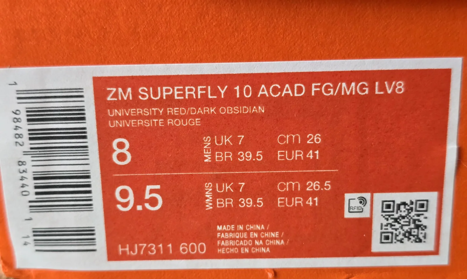 NIKE ZOOM MERCURIAL SUPERFLY 10 ACADEMY FG/MG LV8 9