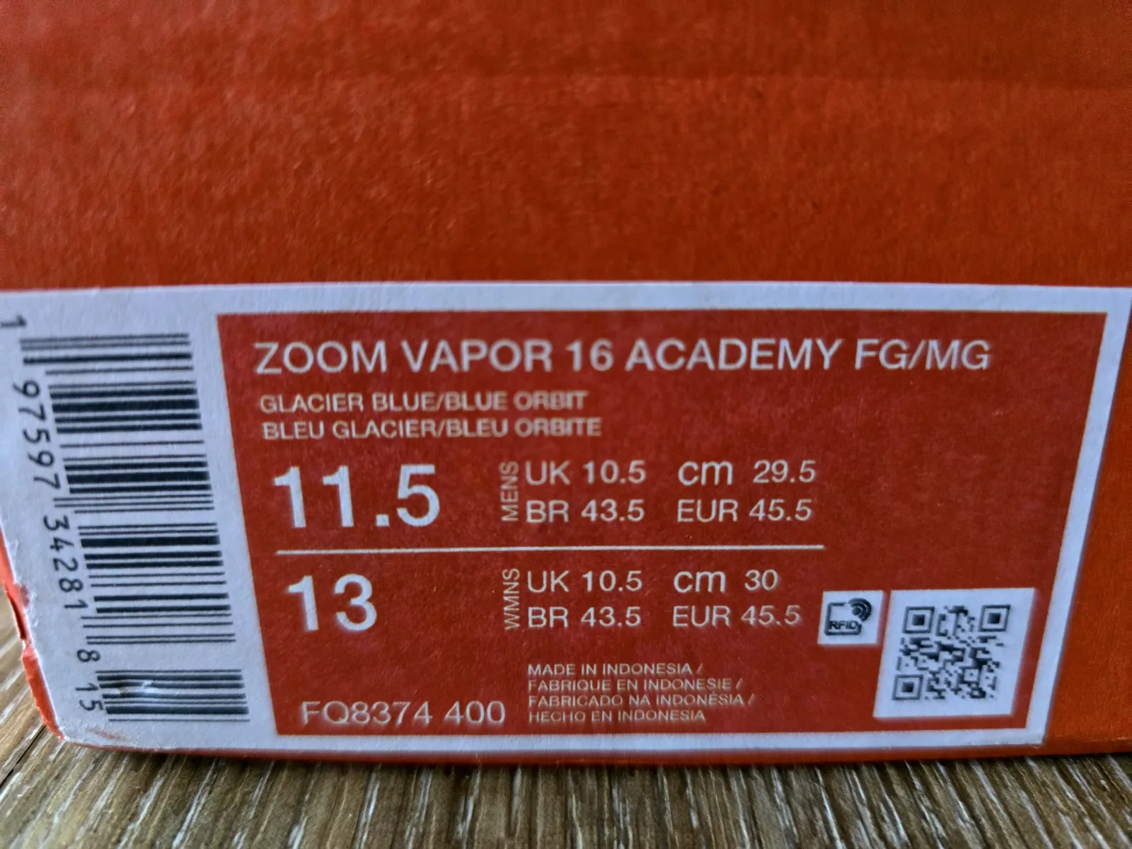 NIKE AIR ZOOM MERCURIAL VAPOR 16 ACADEMY FG/MG 9