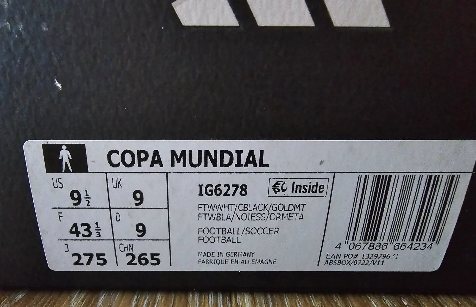 ADIDAS COPA MUNDIAL FG 9