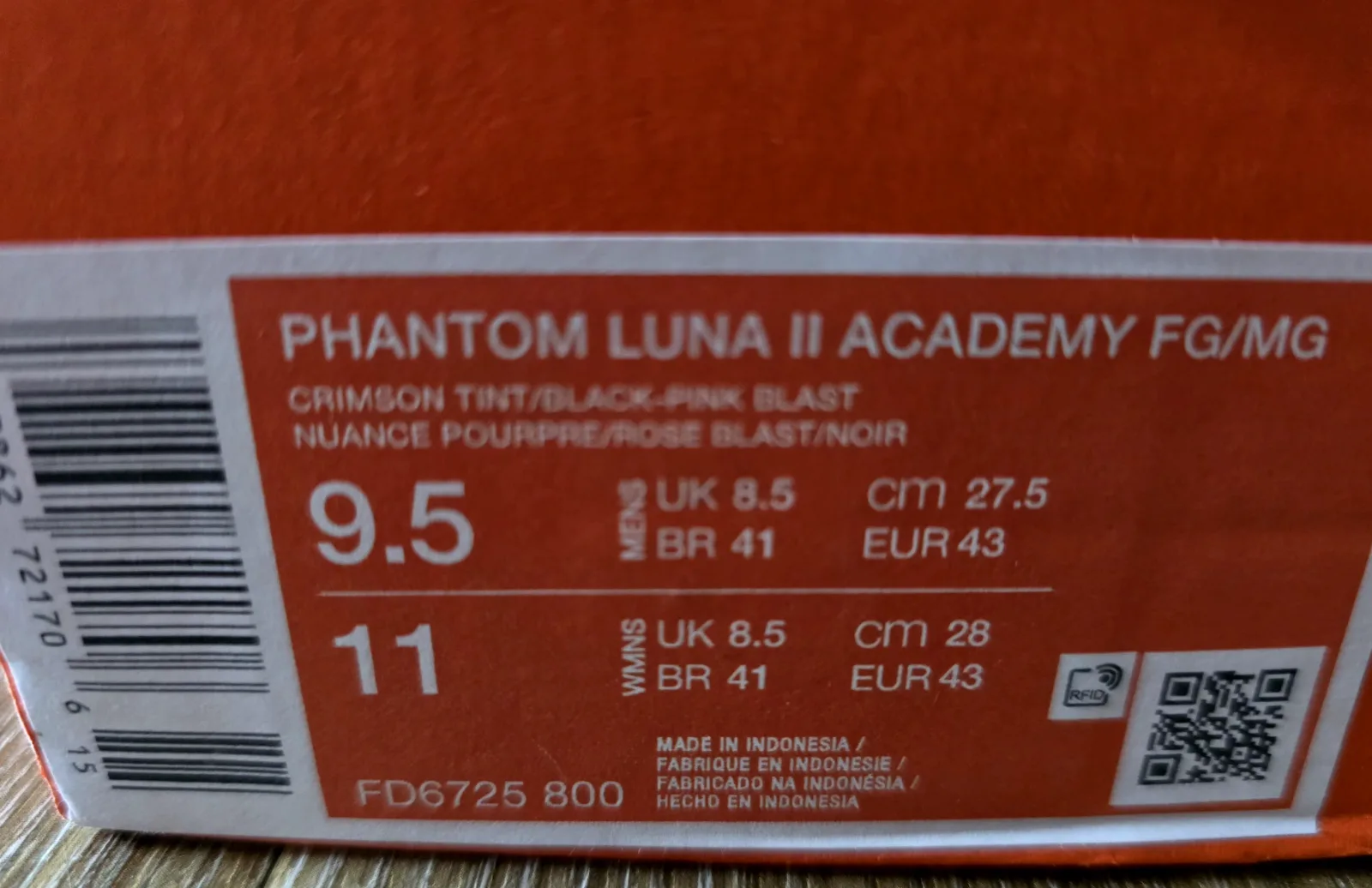 NIKE PHANTOM LUNA II ACADEMY FG/MG 9