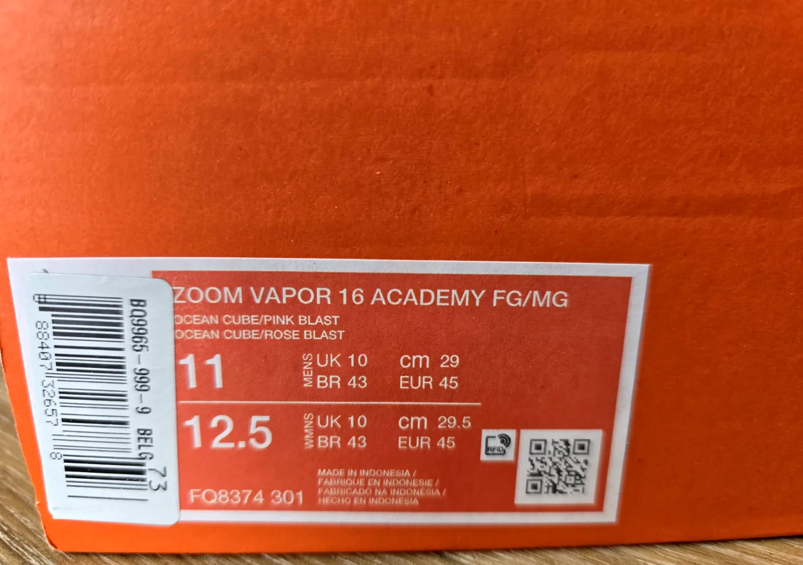 NIKE AIR ZOOM MERCURIAL VAPOR 16 ACADEMY FG/MG 9