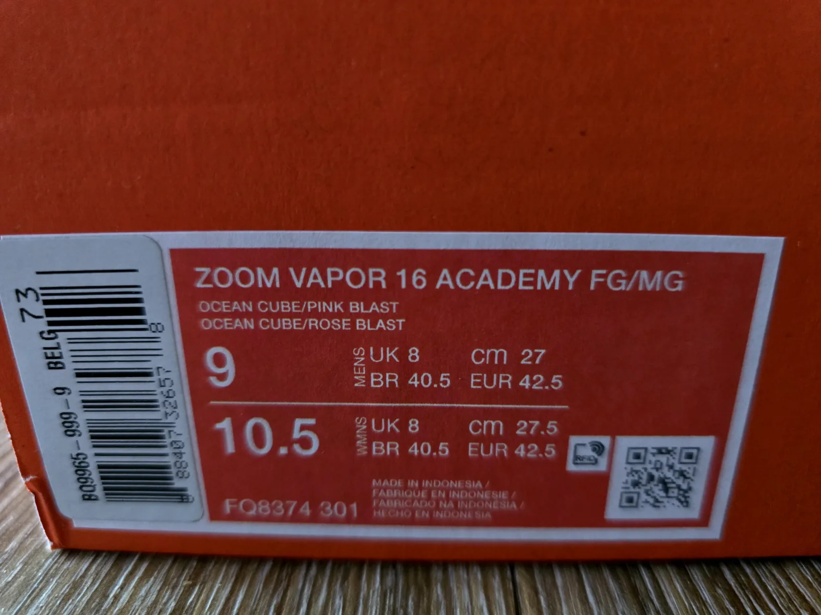 NIKE AIR ZOOM MERCURIAL VAPOR 16 ACADEMY FG/MG 9