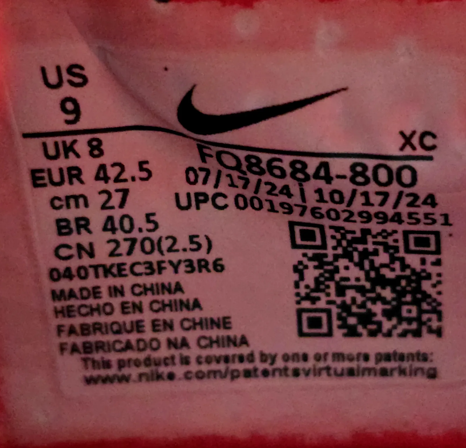 NIKE AIR ZOOM MERCURIAL VAPOR 16 PRO AG-PRO 18