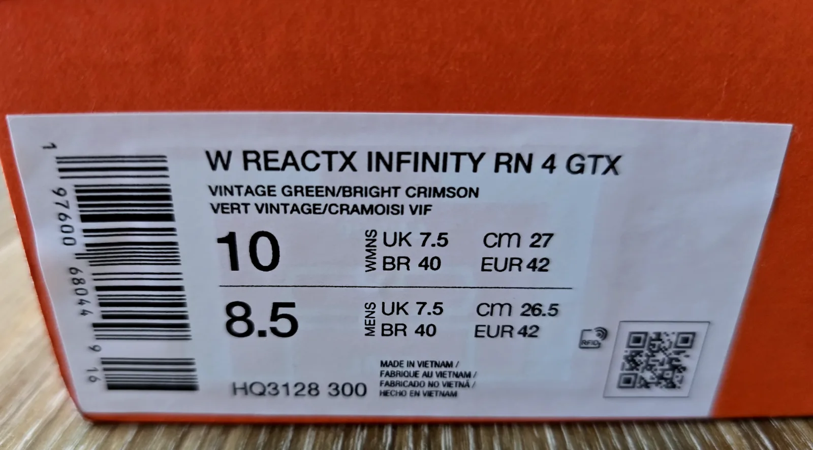 NIKE REACTX INFINITY RN 4 GTX 8