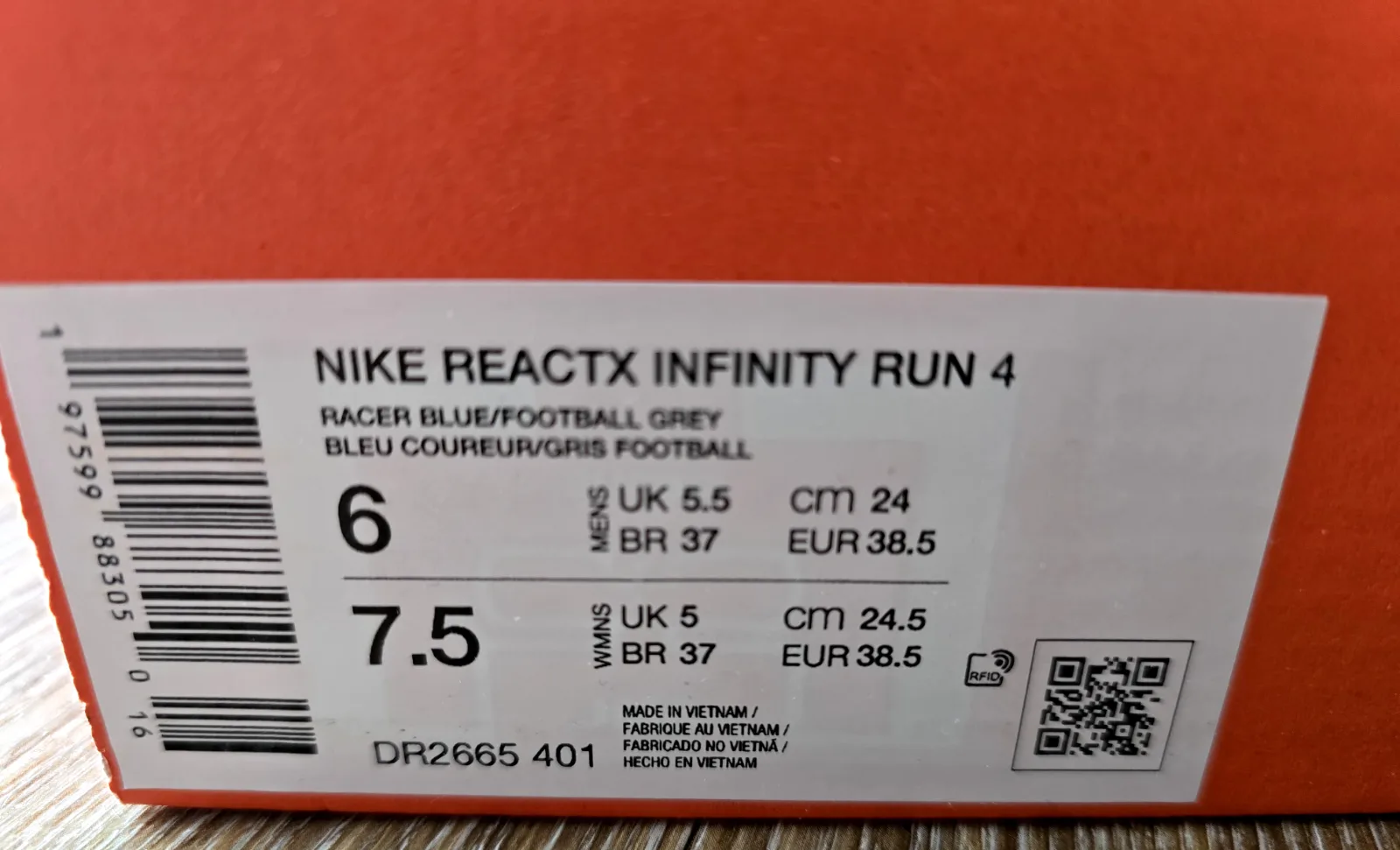 NIKE REACTX INFINITY RUN 4 9