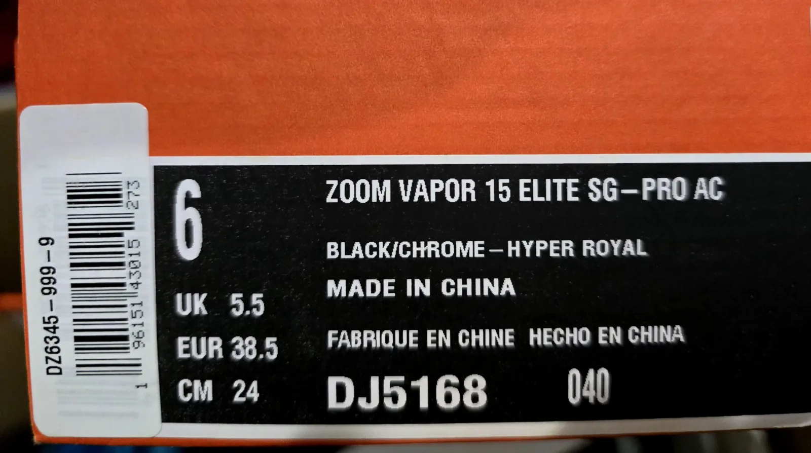 NIKE AIR ZOOM MERCURIAL VAPOR 15 ELITE SG-PRO AC 7