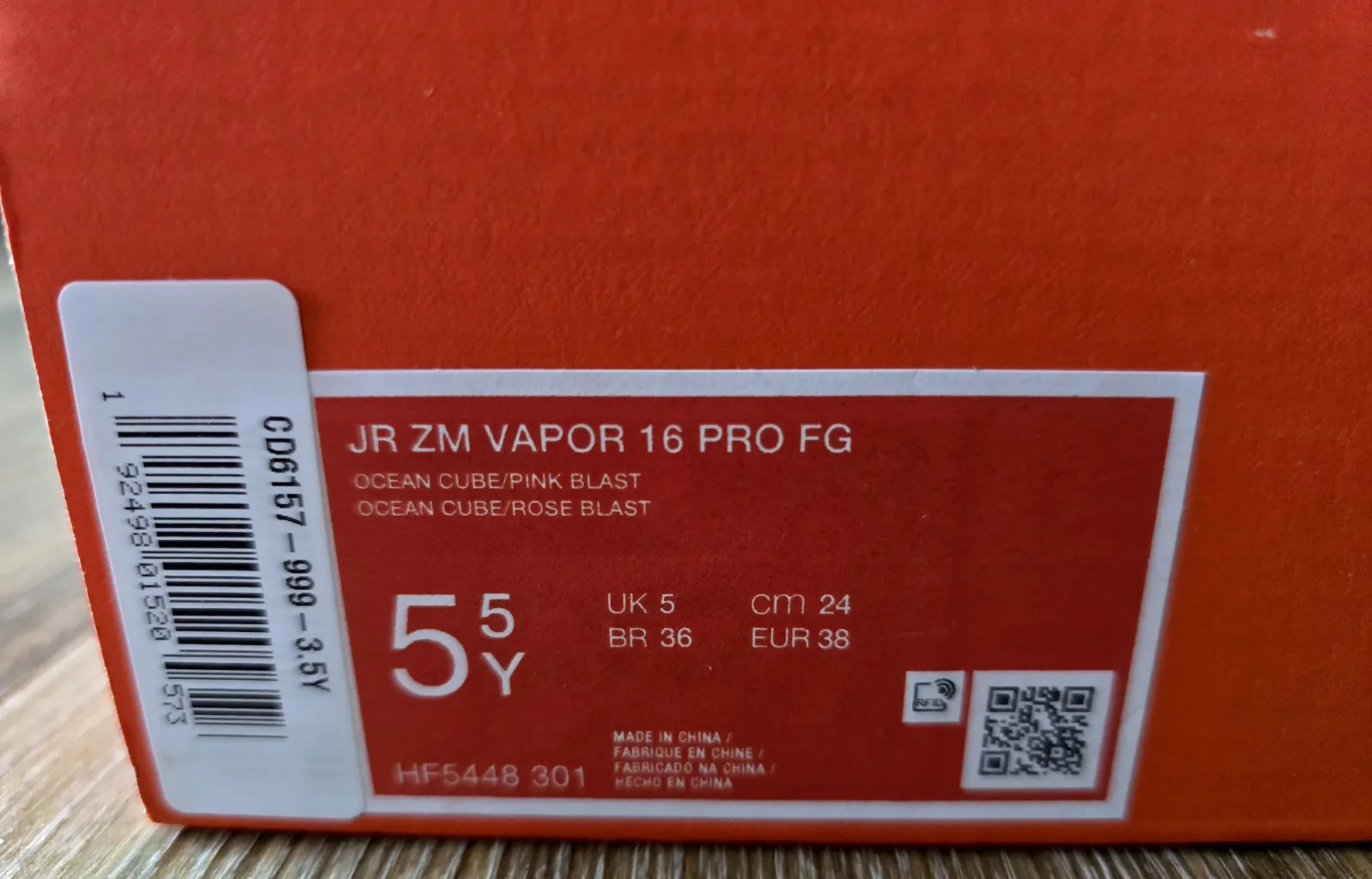 NIKE AIR ZOOM MERCURIAL VAPOR 16 PRO JR FG 10