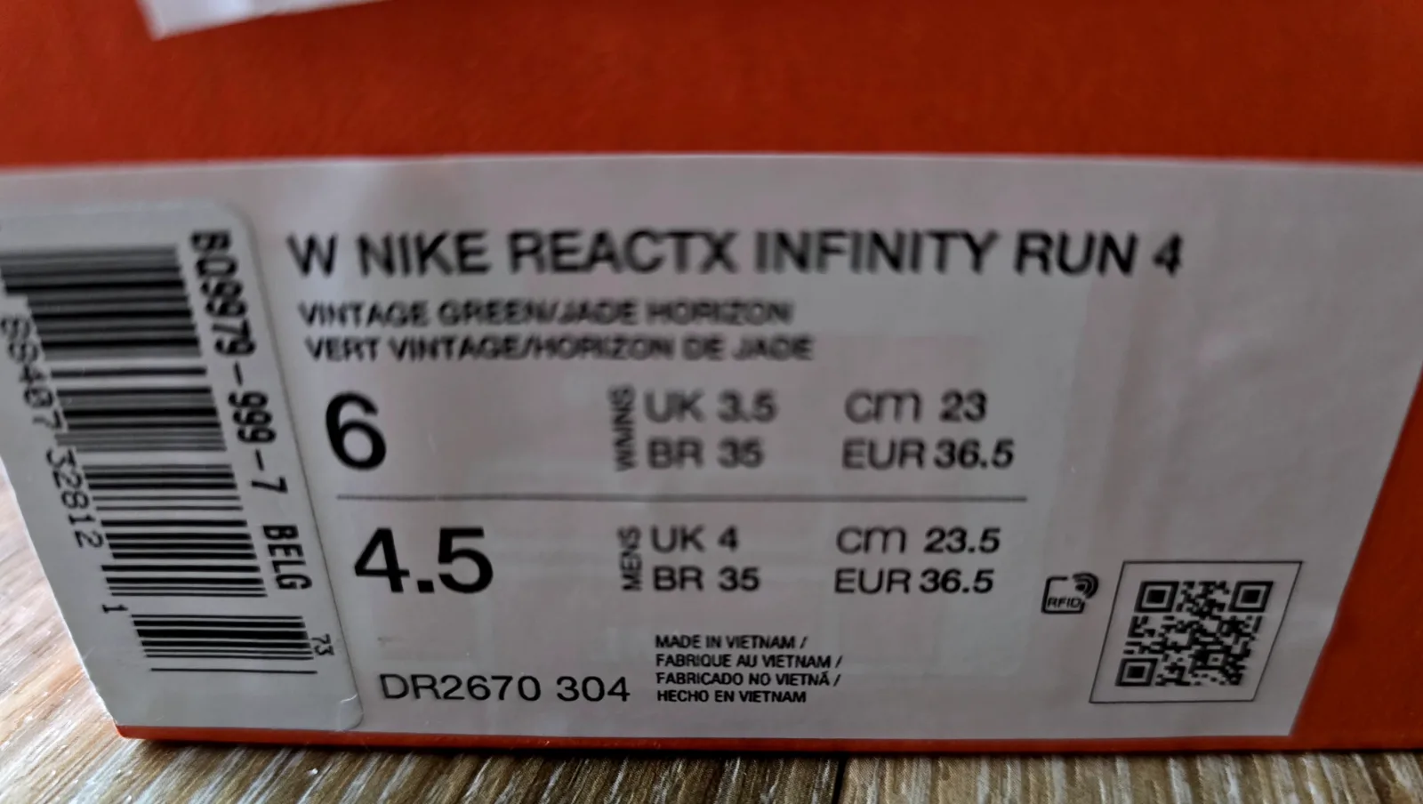 NIKE REACTX INFINITY RUN 4 9