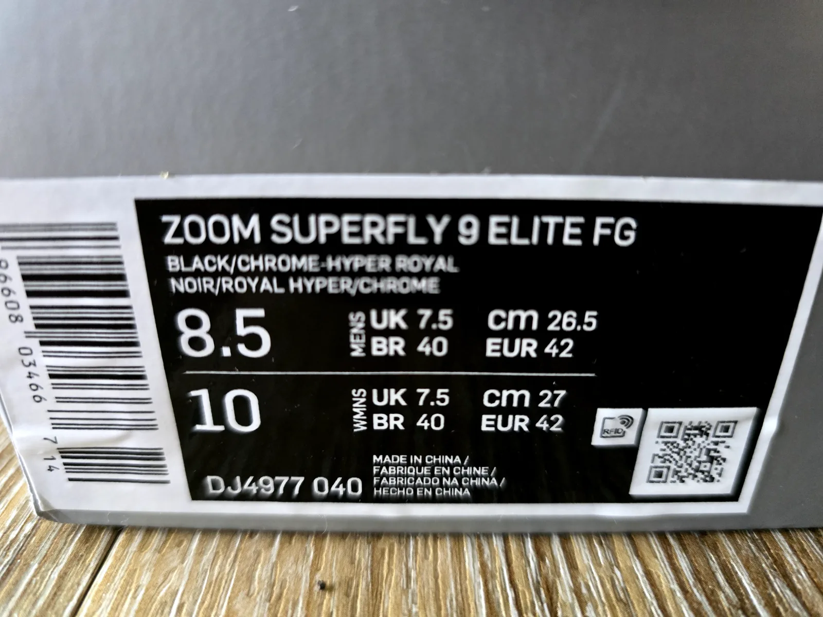 NIKE ZOOM MERCURIAL SUPERFLY 9 ELITE FG 9