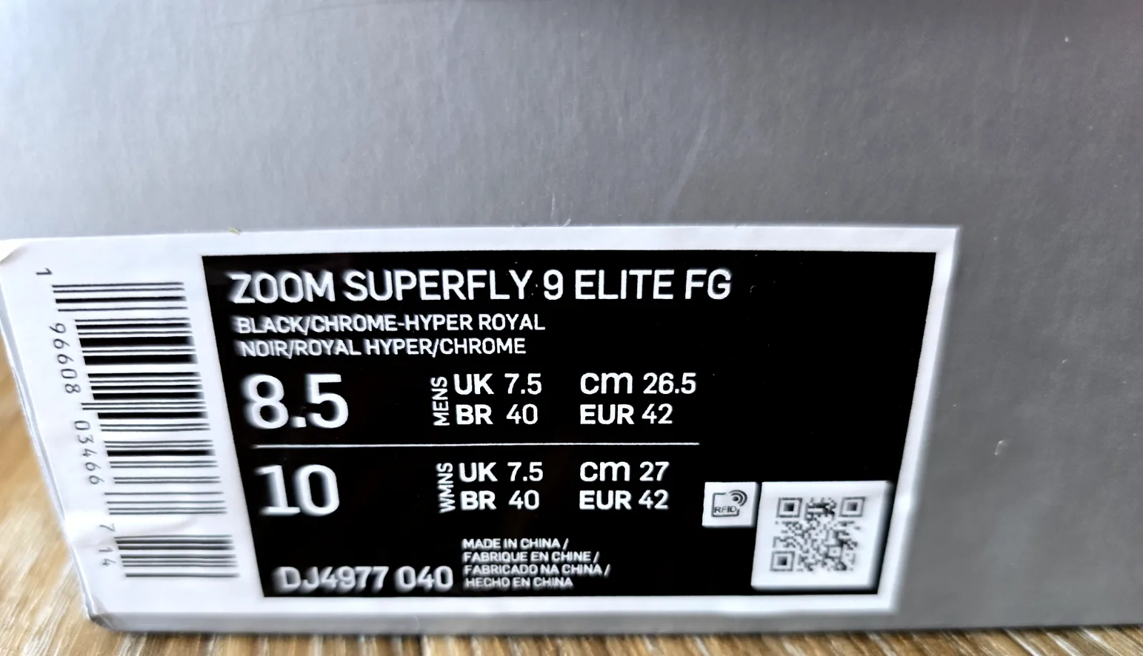 NIKE ZOOM MERCURIAL SUPERFLY 9 ELITE FG 9