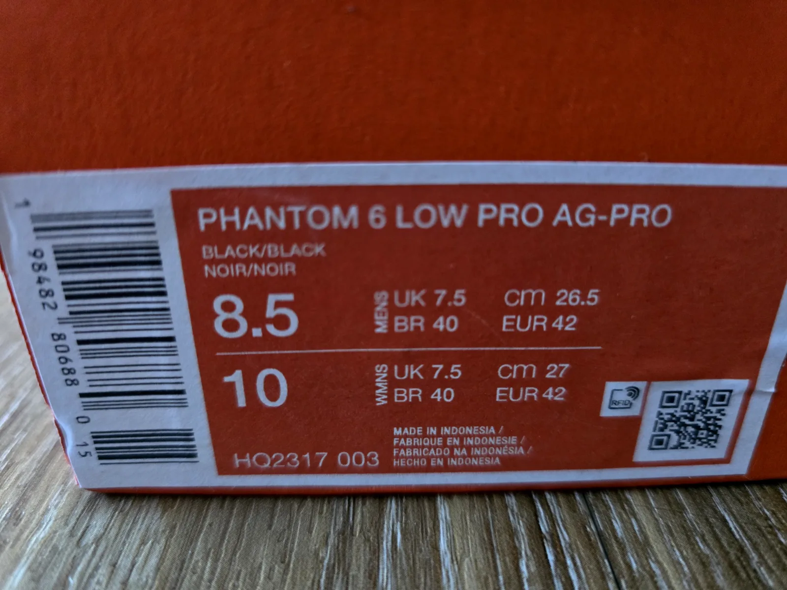 NIKE PHANTOM 6 LOW PRO AG 9