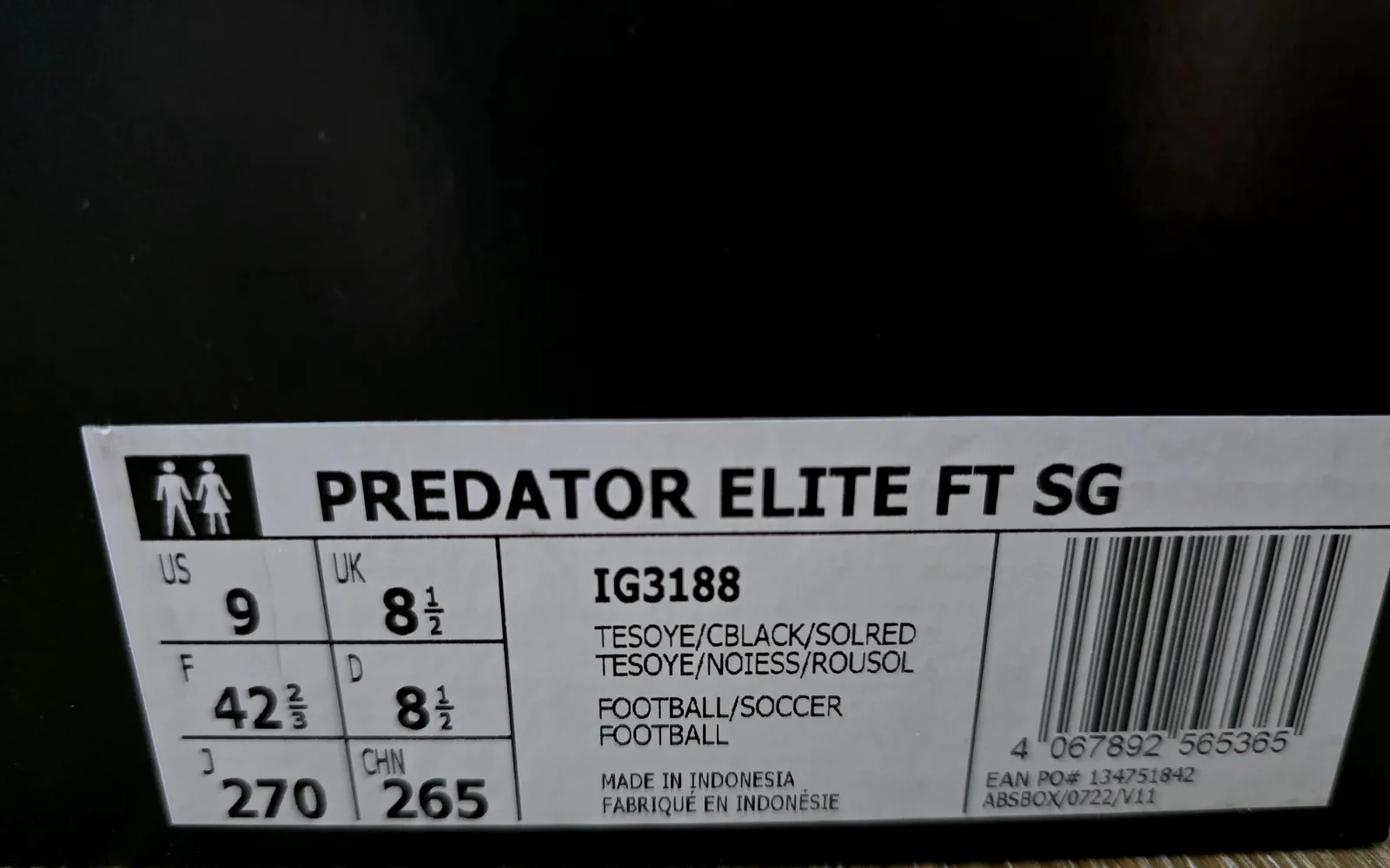 ADIDAS PREDATOR ELITE FT SG 9