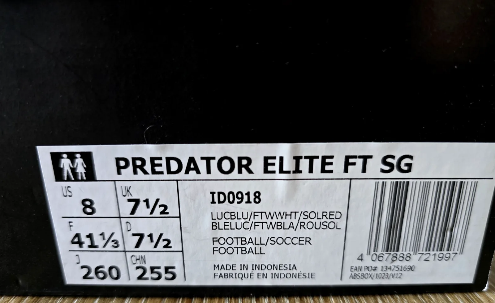 ADIDAS PREDATOR ELITE FT SG 9