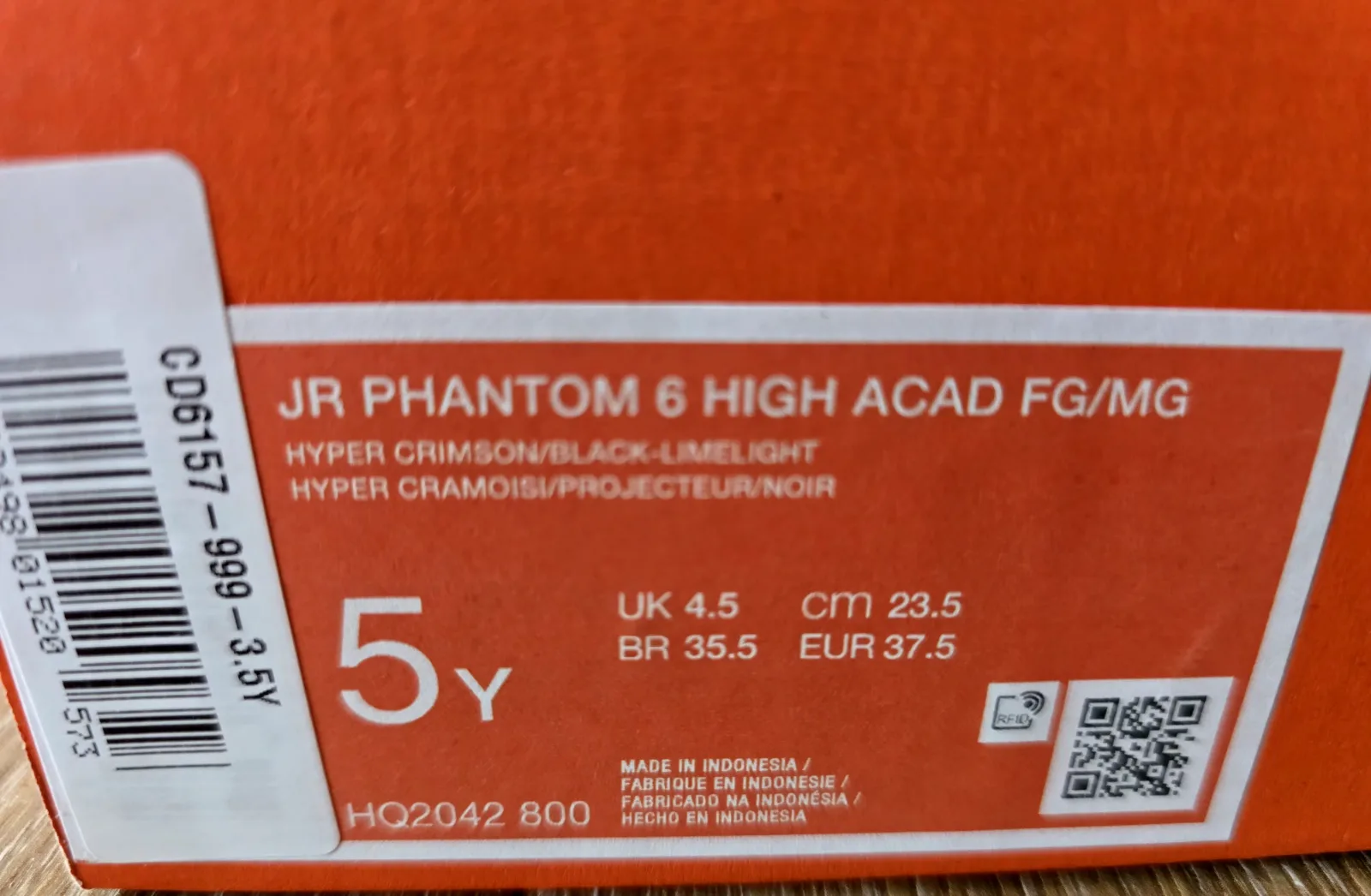 NIKE JR PHANTOM 6 HIGH ACAD FG/MG 8