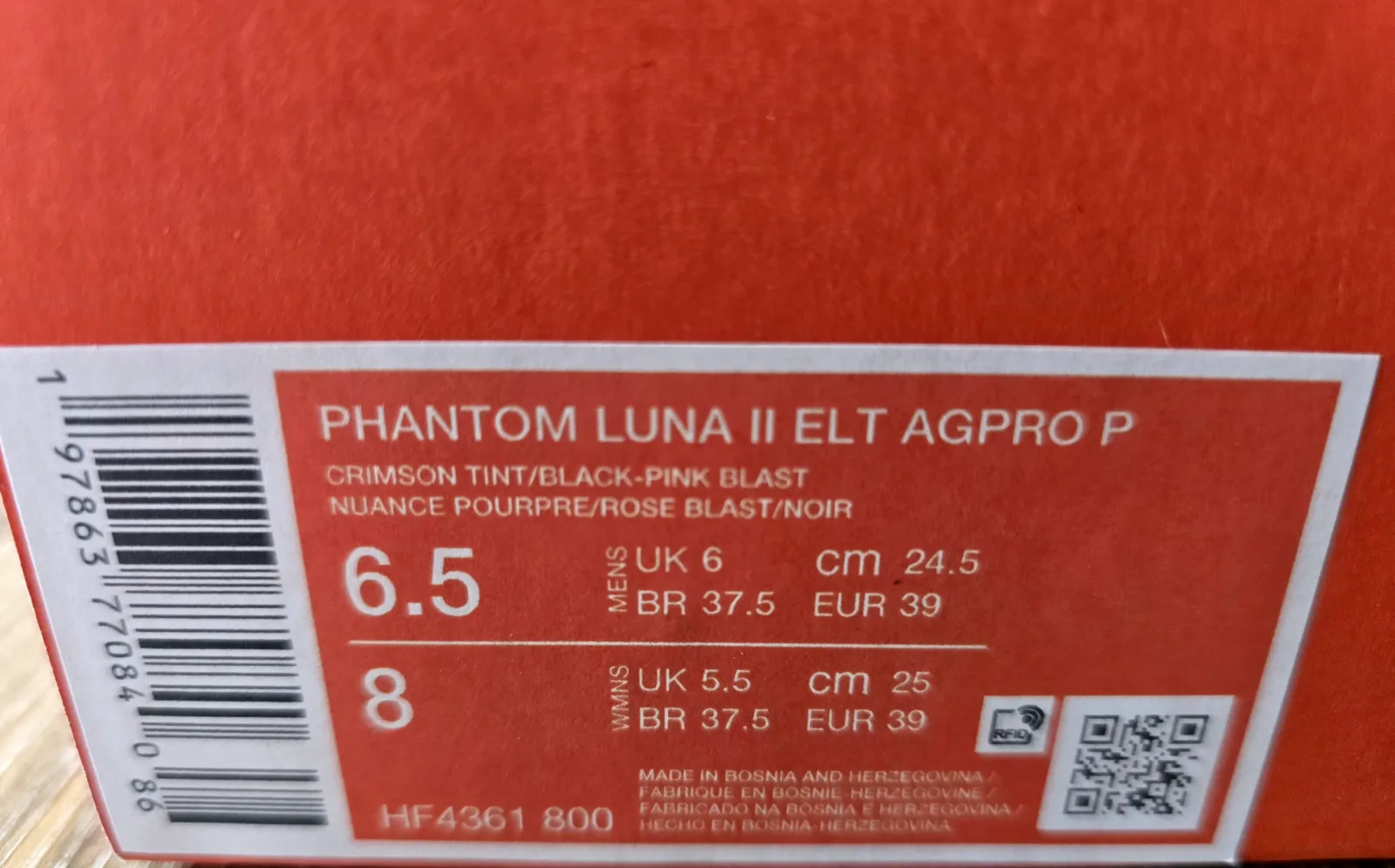 NIKE PHANTOM LUNA II ELITE AG-PRO P 9