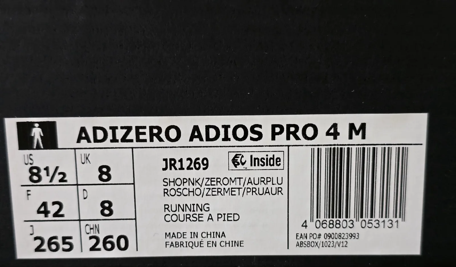 ADIDAS ADIZERO ADIOS PRO 4 M 10