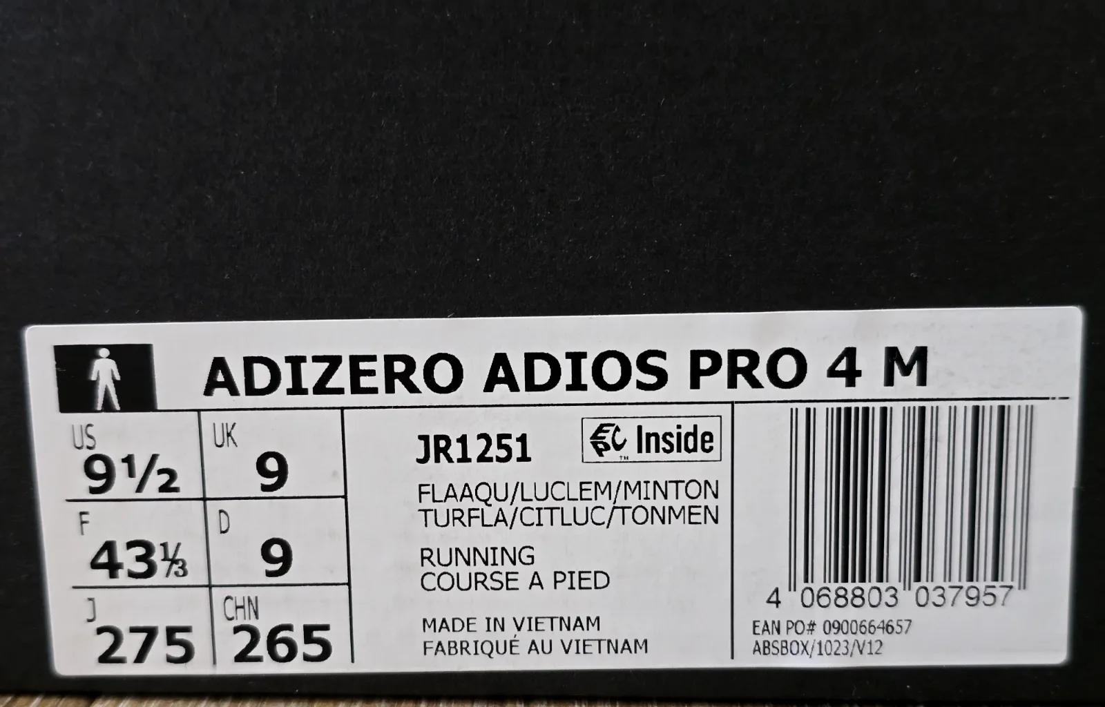 ADIDAS ADIZERO ADIOS PRO 4 M 10