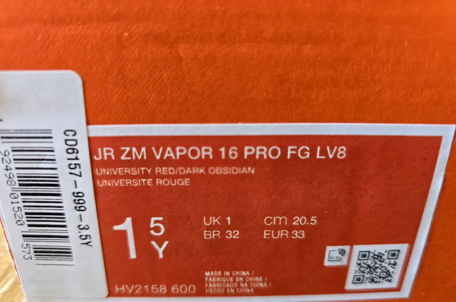 NIKE ZOOM MERCURIAL VAPOR 16 PRO JR FG LV8 9