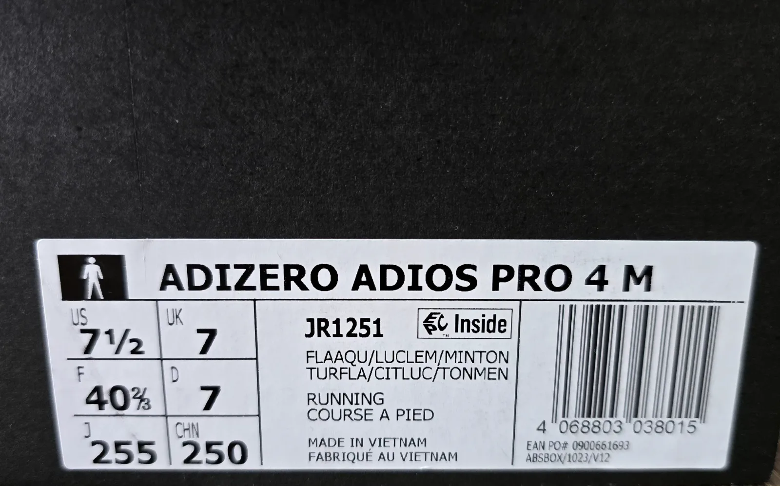 ADIDAS ADIZERO ADIOS PRO 4 M 9