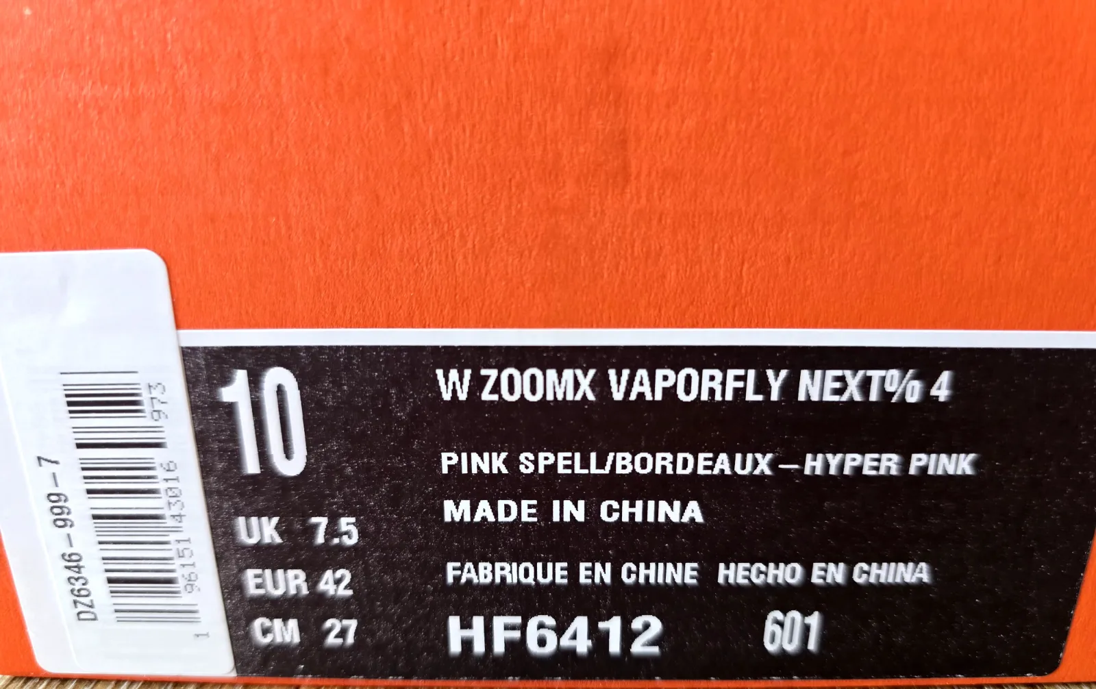 NIKE ZOOMX VAPORFLY NEXT% 4 W 9