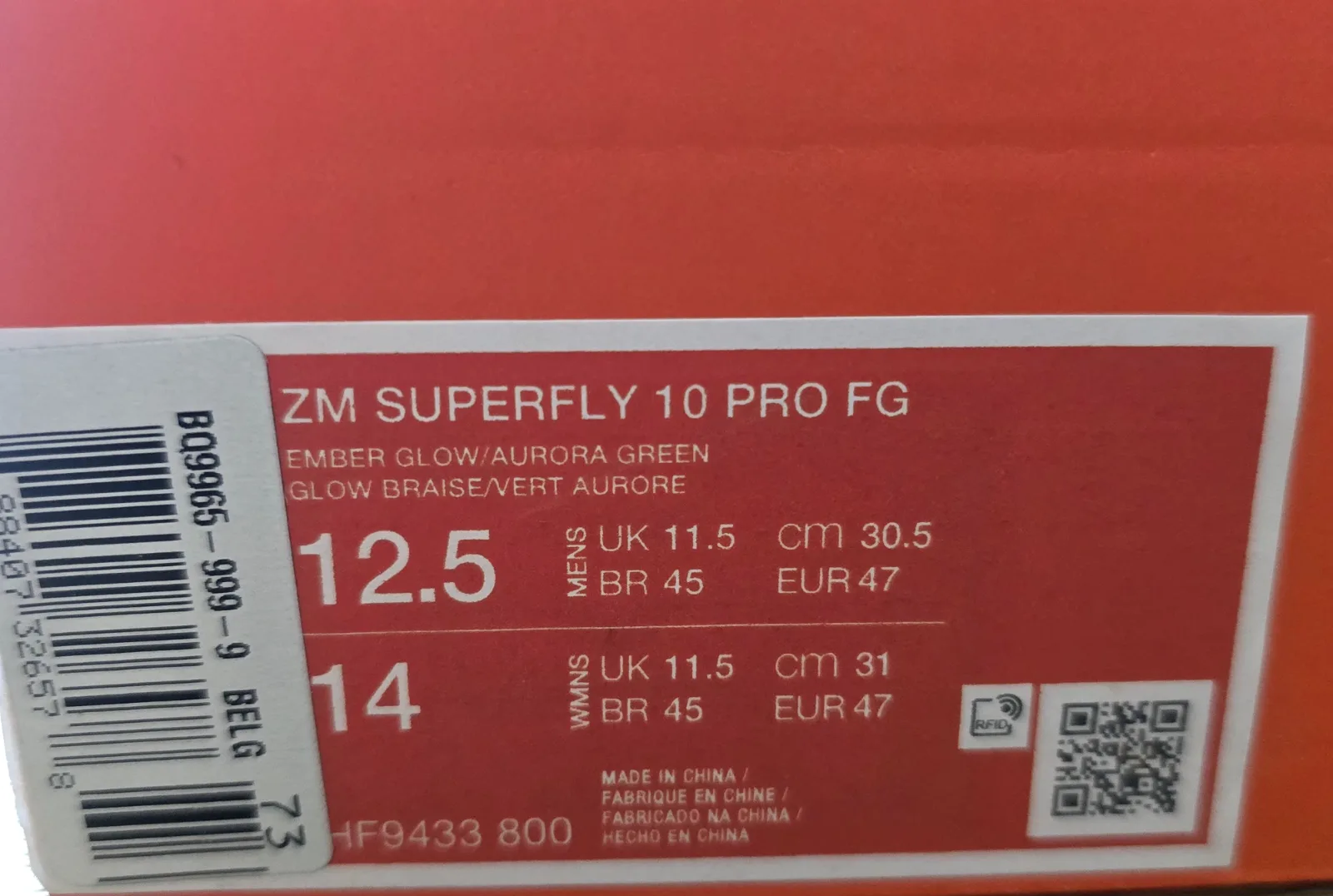 NIKE ZOOM MERCURIAL SUPERFLY 10 PRO FG 9