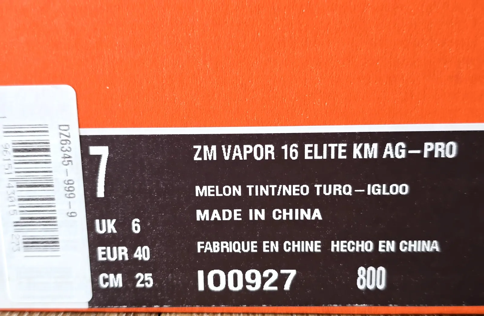 NIKE ZOOM MERCURIAL VAPOR 16 ELITE KM AG-PRO 9