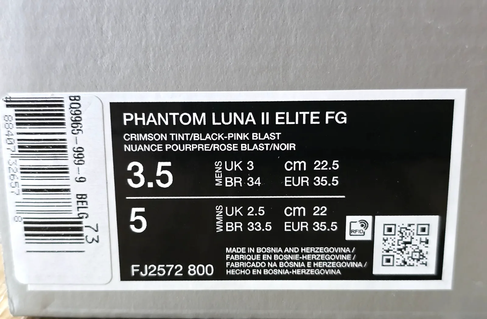 NIKE PHANTOM LUNA II ELITE FG 9