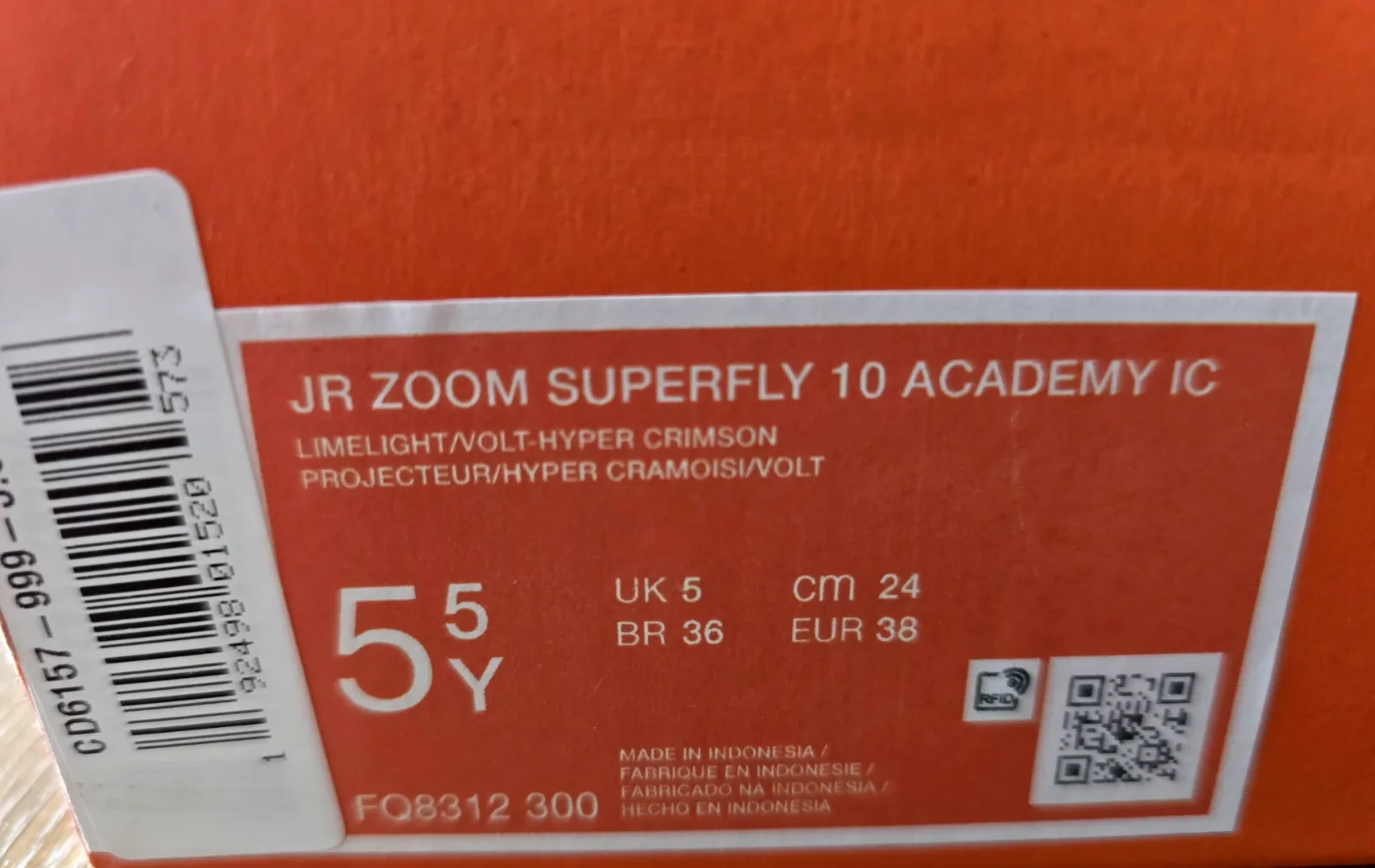 NIKE JR ZOOM SUPERFLY 10 ACADEMY IC 9