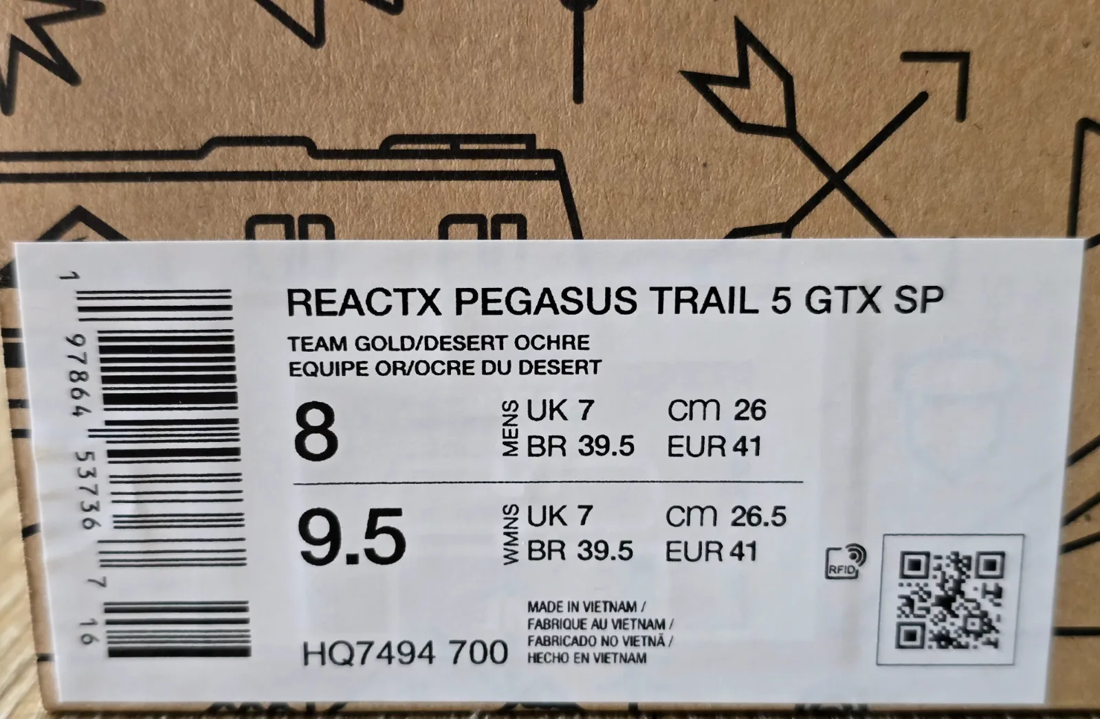 NIKE REACTX PEGASUS TRAIL 5 GTX SP 8