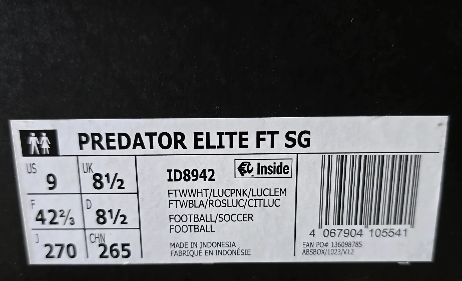 ADIDAS PREDATOR ELITE FT SG 9