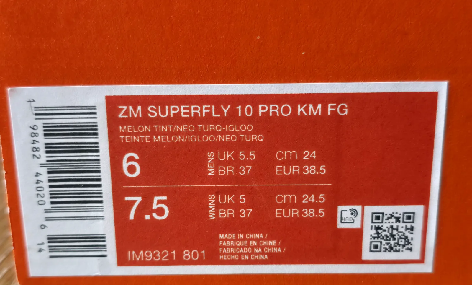 NIKE ZOOM MERCURIAL SUPERFLY 10 PRO KM FG 9