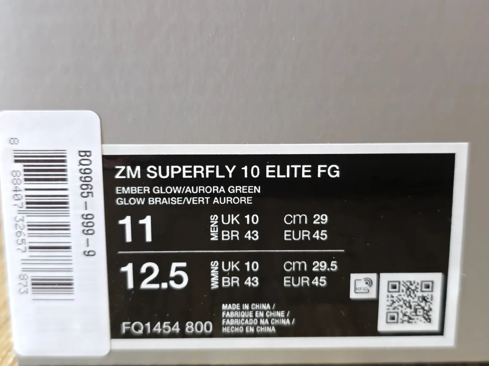 NIKE ZOOM MERCURIAL SUPERFLY 10 ELITE FG 9